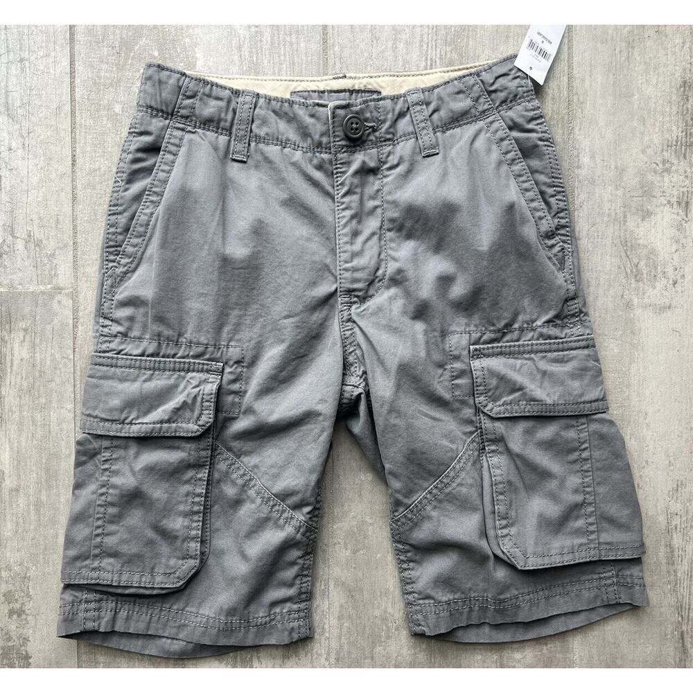 GAP Kids Boys Ranger Cargo Shorts NEW Shadow Gray Casual Cotton 8 Regular